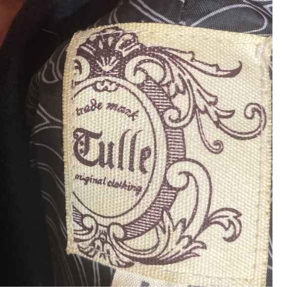 Anthropologie Tulle Black Wool Blend Peacoat Coat for Women size L - Picture 8 of 12